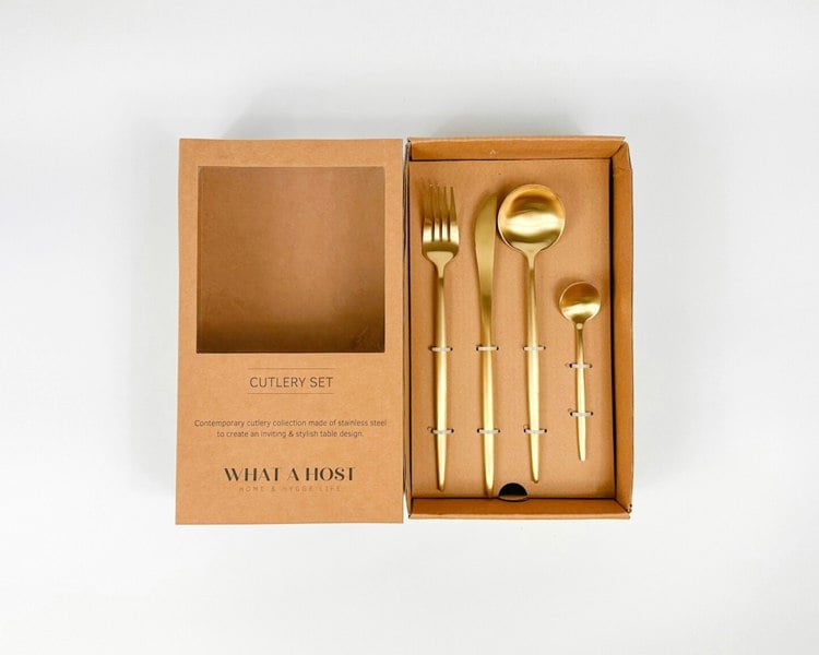 Gold Cutlery Stainless Steel Set. Restaurant Quality Flatware from What a Host Home Decor