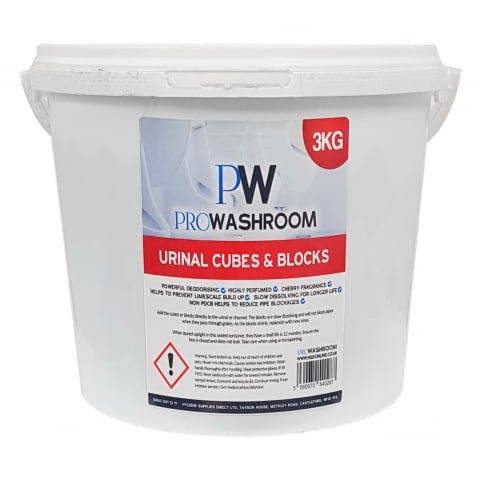 ProWashroom Pro-Kleen Urinal Channel Blocks 3KG - Cherry Fragrance - Non PDCB - Slow Dissolving - 30 Day Control