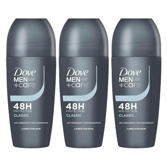 Dove Men+Care Anti-Perspirant Roll On Classic 3x50ml 48H Sweat Protection