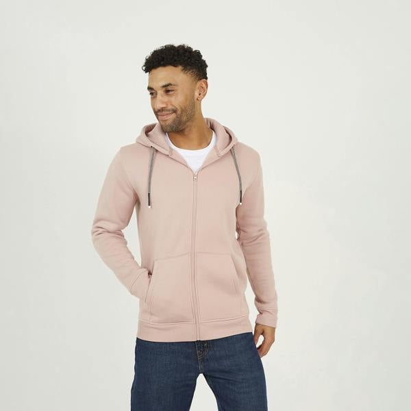 Brave Soul Pink Zip Through Hoodie - Pink Image 1