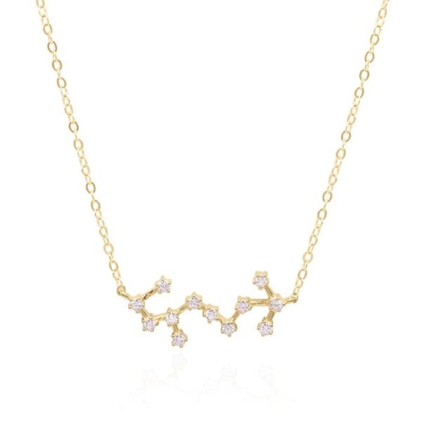 Gold Trip Scorpio Zodiac Constellation Necklace