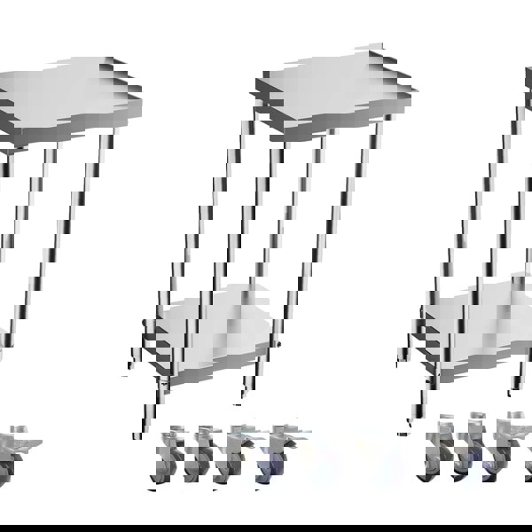 2 Tier Commercial Kitchen Prep and Work Stainless Steel Table Commercial Work Tables Living and Home