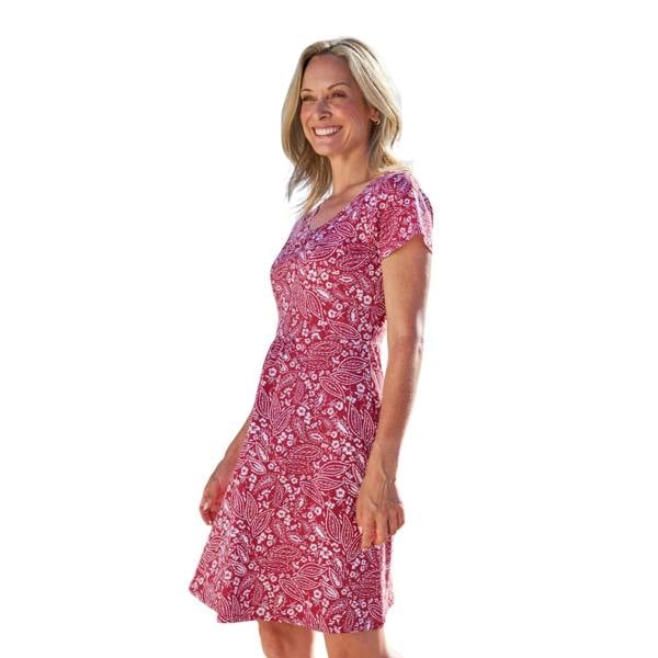 Mountain Warehouse Womens/Ladies Essentials Lora Leaves Skater Dress - Dark Red - 