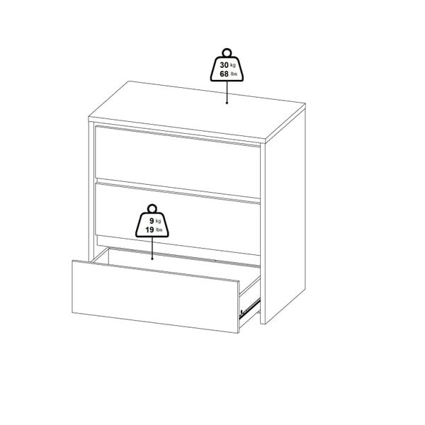 Wyld Haus Salzburg White Wooden Chest 3 Drawers