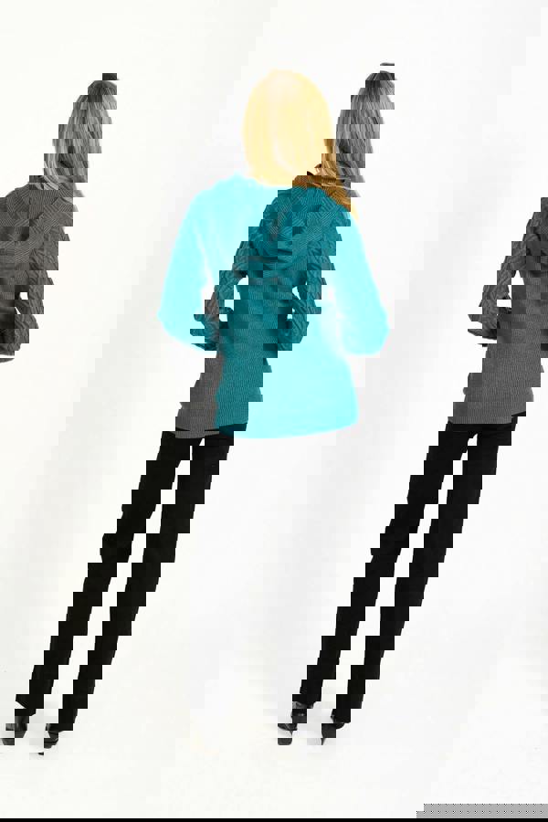 Cable-Knit Hooded Jumper