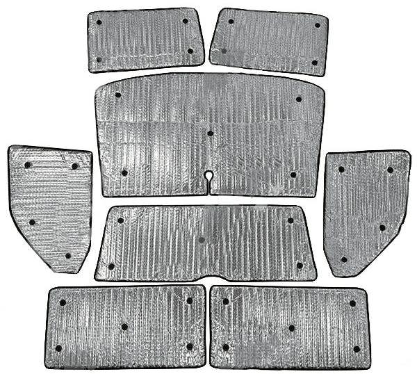 Luxury Thermal Blinds Internal Window Cover 8 piece Set VW T5/T6 LWB with Rear View Cut Out