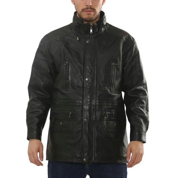 Leather Company Men's Lambskin Leather Mid Length Jacket