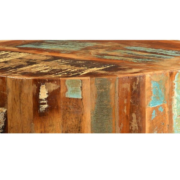 Wyld Haus Seattle Reclaimed Wood and Metal Modern Drum Side Table