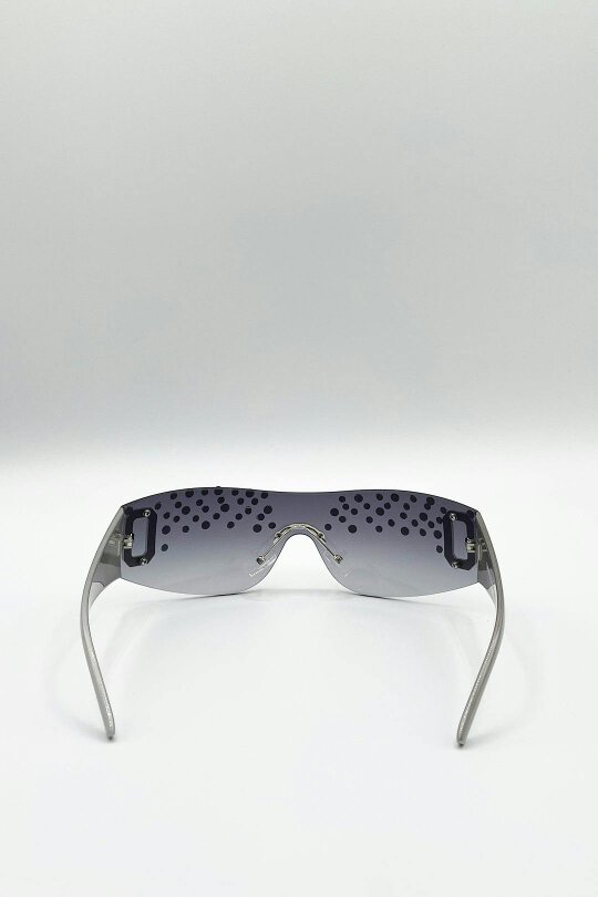 SVNX Racer Diamante Sunglasses In Silver
