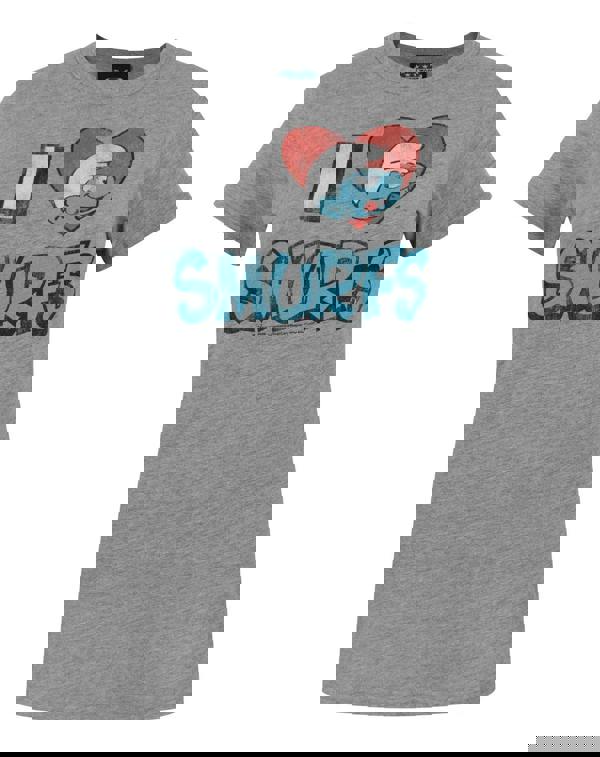 Junk Food Clothing Womens Grey Smurfs Short Sleeved T-Shirt