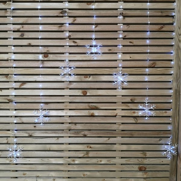 Samuel Alexander 1.2m Battery Operated Snowflake Curtain Christmas Lights with 147 White LEDs