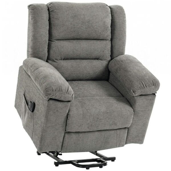 Oversized Riser Recliner Chair with Massage and Heat, Power Lift Recliner for Elderly with Wide Seat and Back, Grey