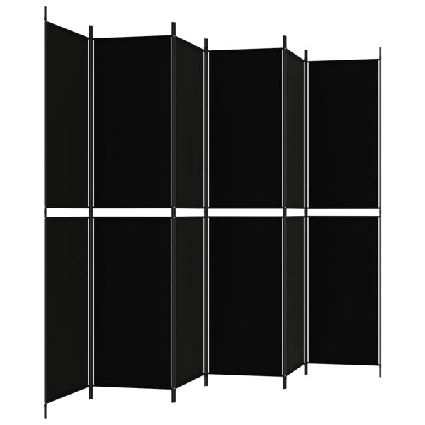 Berkfield 6-Panel Room Divider Black 300x220 cm Fabric