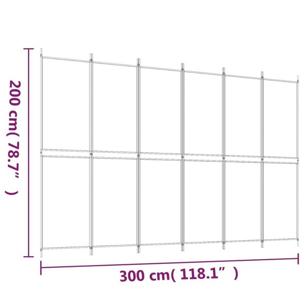 Berkfield 6-Panel Room Divider Black 300x200 cm Fabric
