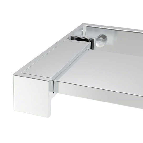 Berkfield Walk-in Shower Wall with Shelf Chrome 90x195 cm ESG Glass&Aluminium
