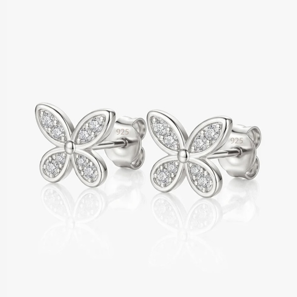 Small Butterfly Stud Earrings in 18k Gold or Silver