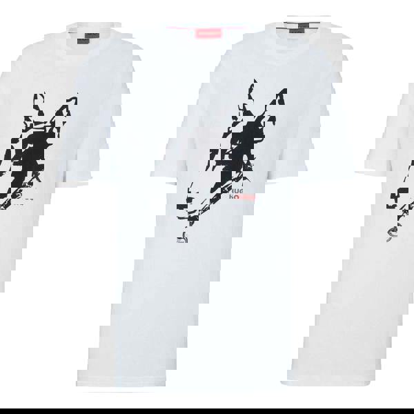 Hugo Mens Dog Print T-Shirt - White