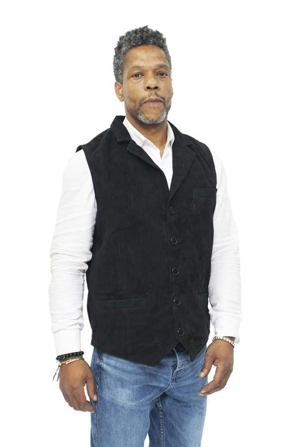 Infinity Leather Mens Classic Smooth Goat Suede Leather Waistcoat-Exeter