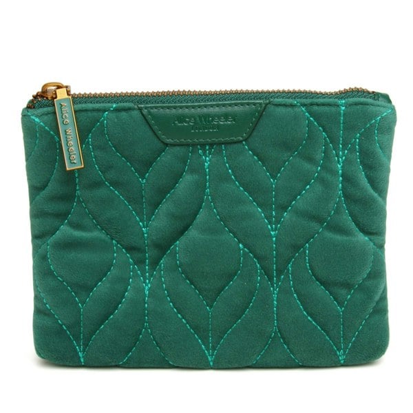 Alice Wheeler Velvet Quilted Makeup Pouch – Compact Cosmetic Bag