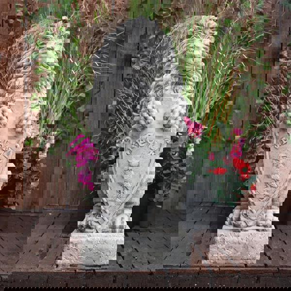 Majestic Gatepost Lion status with Welcome Shield