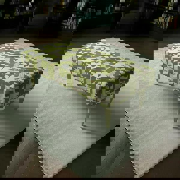 ISTOOLS Solid Base Fabric Footstool – UK Made Designer Bench for Living Room & Lounge