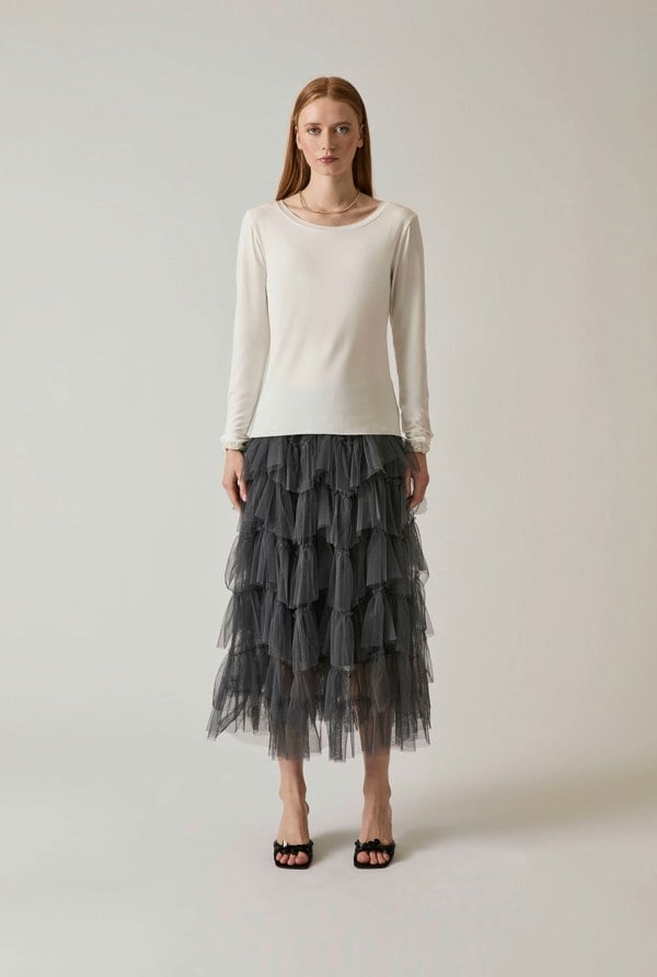 James Lakeland Long Sleeve White Top