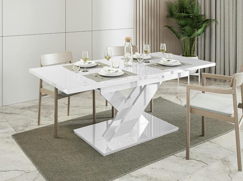 PHD Furniture BRONX Extendable Dining Table 140–180cm – White Gloss