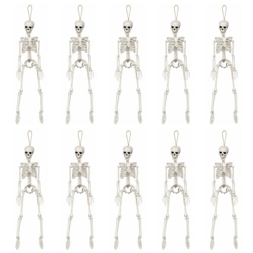 Samuel Alexander 10 Pack: 3ft (90cm) Posable Full Body Halloween Skeleton Decoration with Movable Joints