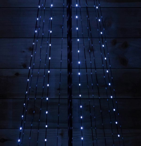 Samuel Alexander 1.4m Light up Christmas Pyramid Cone Tree with 308 White & Warm White LEDs