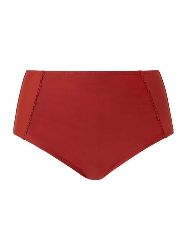 Ruched Burnt Orange High Waist Bikini Briefs