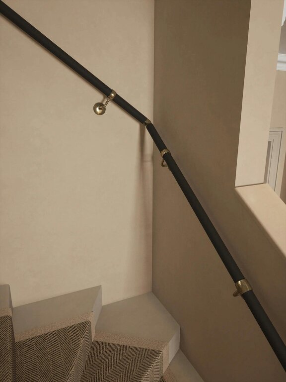 Handrails Direct Burcot Espresso Leather Single Winder Handrail