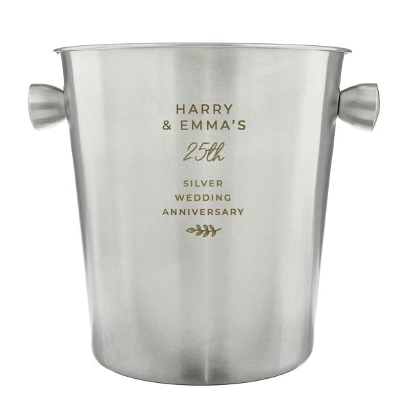Personalised Memento Company Personalised Free Text Stainless Steel Ice Bucket