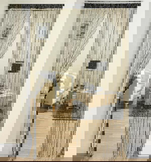 Enhanced Living Glam Metallic String Curtains - Pair 90x200cm (35x79")