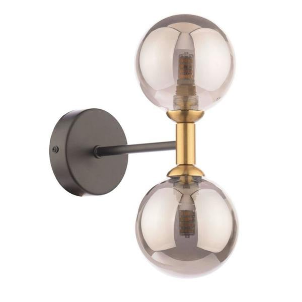 Pagazzi Lighting Loxley 2 Light Black & Gold Wall Light