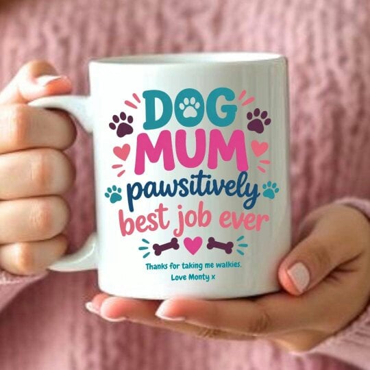 Aye Do Gifts Personalised Dog Mum Pawsitively Best Job Ever Mug