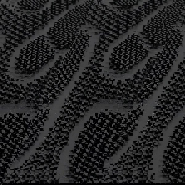 JVL Footprint Scraper Rubber Pin Doormat, 40x60cm, Black