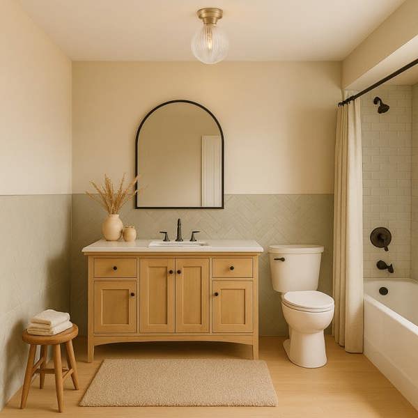 COSYLYTE Finley Bathroom Ribbed Glass Ceiling Light