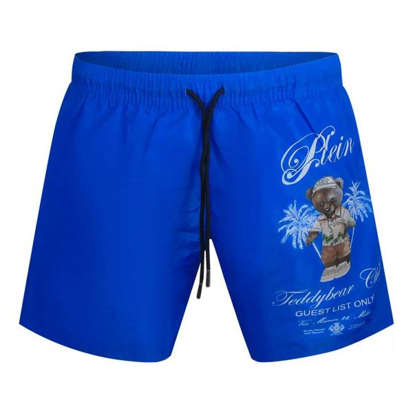 Philipp Plein Teddy Bear Club Logo Medium Boardshort Dark Blue Swim Shorts L