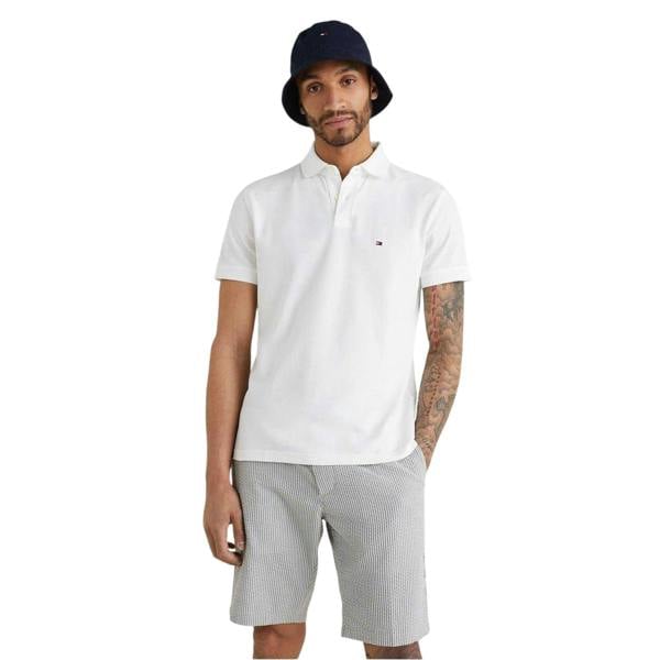 Tommy Hilfiger Mens 1985 Embroidered Logo Polo Shirt - White - 