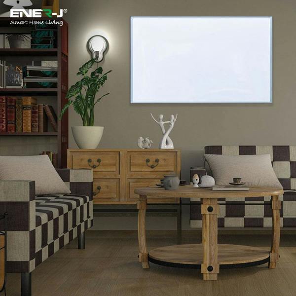 Ener-J 600W Infrared Heating Panel, 1005 x 595mm Far Infrared Wall or Ceiling Mounted, White