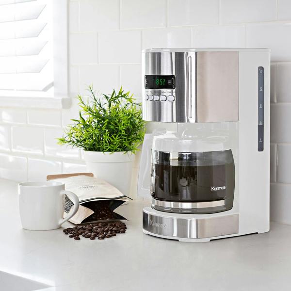 Kenmore 12-Cup Filter Coffee Machine 1.8L Programmable Timer Drip Coffee Maker White