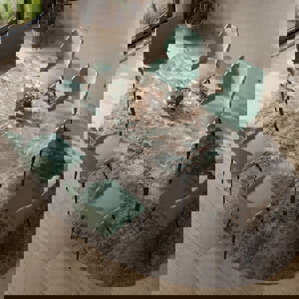 Gareth Dining Table, Marble & Carbon Steel-Rit Concept-Rit Concept