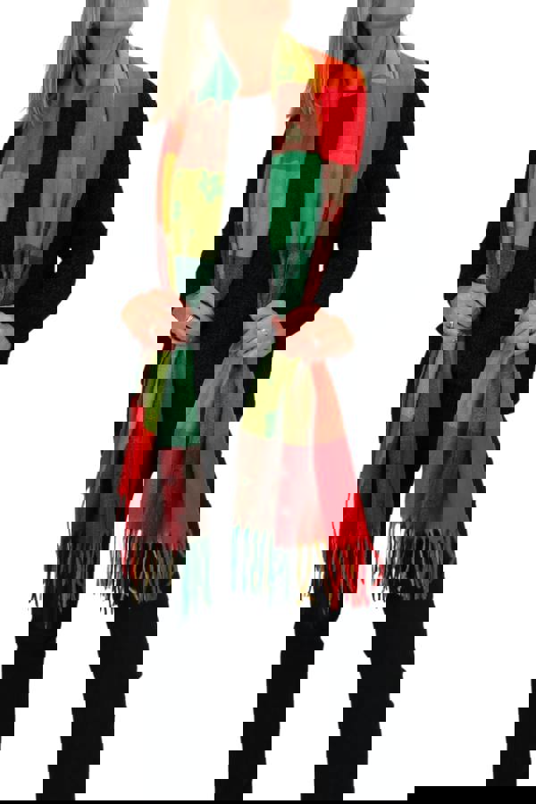 Paulo Due Wool Blend Pashmina Scarf With Floral Details