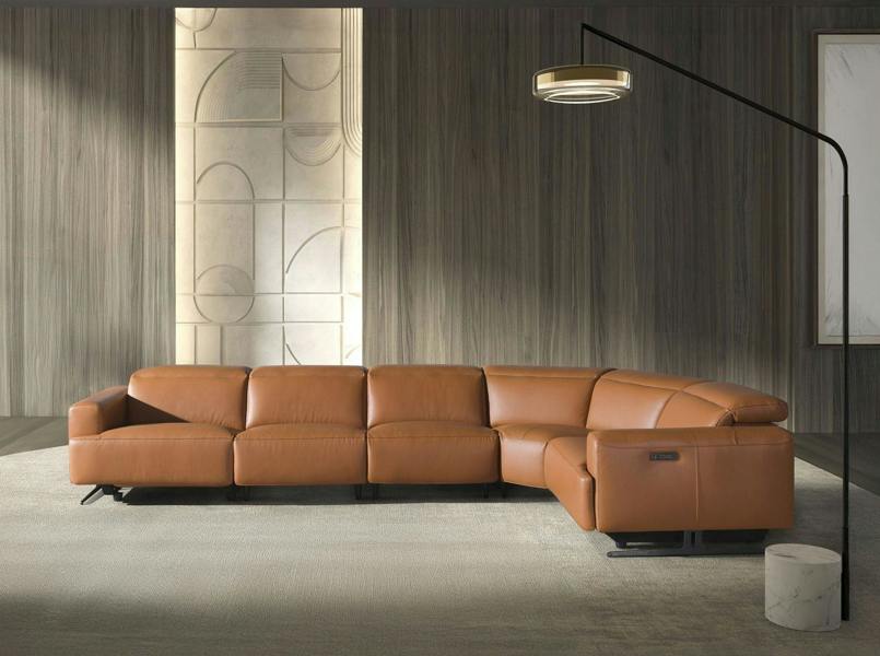 Angel Cerdá Brown leather modular relax corner sofa 6263