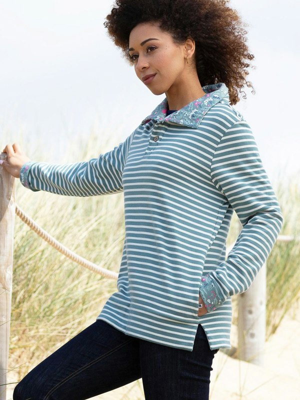 Kite Organic Weymouth Button Neck Sweatshirt