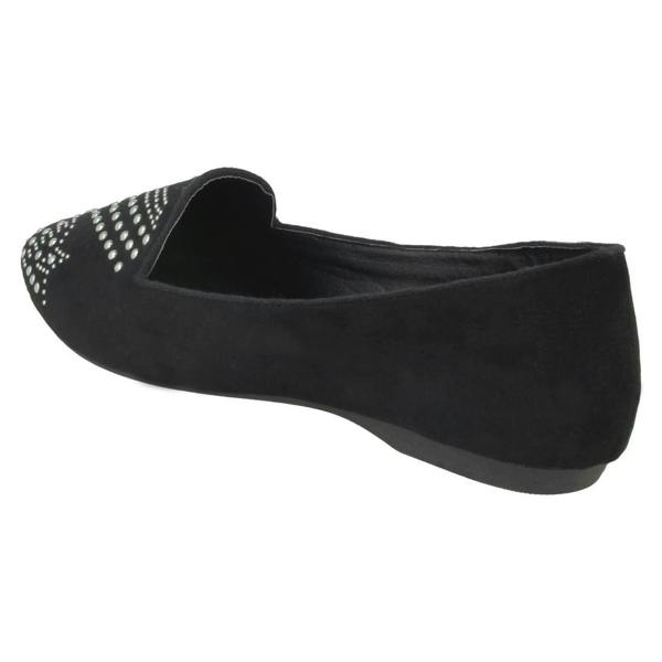 Spot On Ladies Spot On Flat Slipper Cut Ballerinas