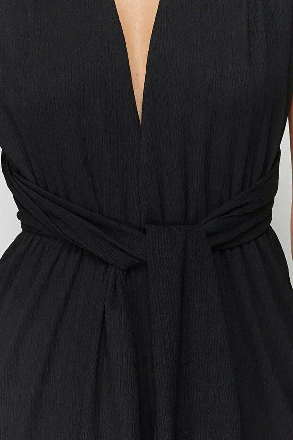 WOVCOR Woven Slit Maxi Beach Jumpsuit
