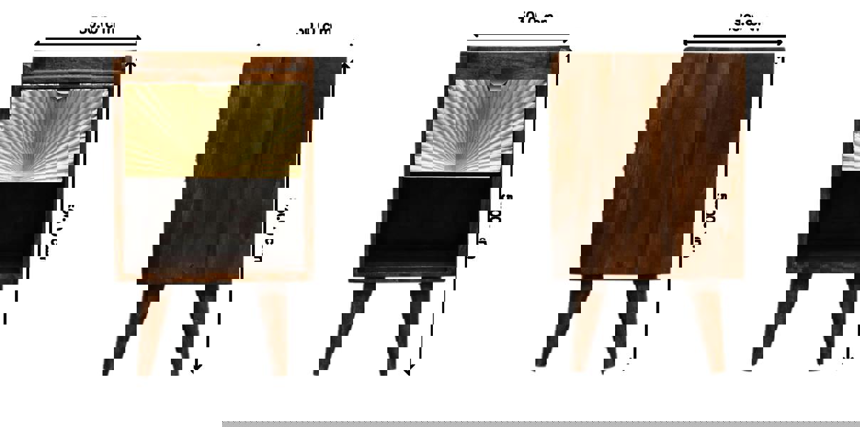 Artisan Furniture Mini Manila Gold 1 Drawer Bedside