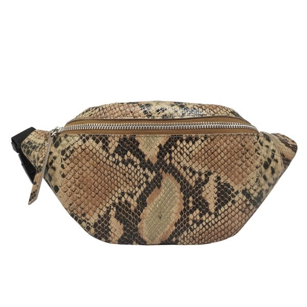Assots London 'NOAH' Tan Python Snake Leather Bum Belt Bag