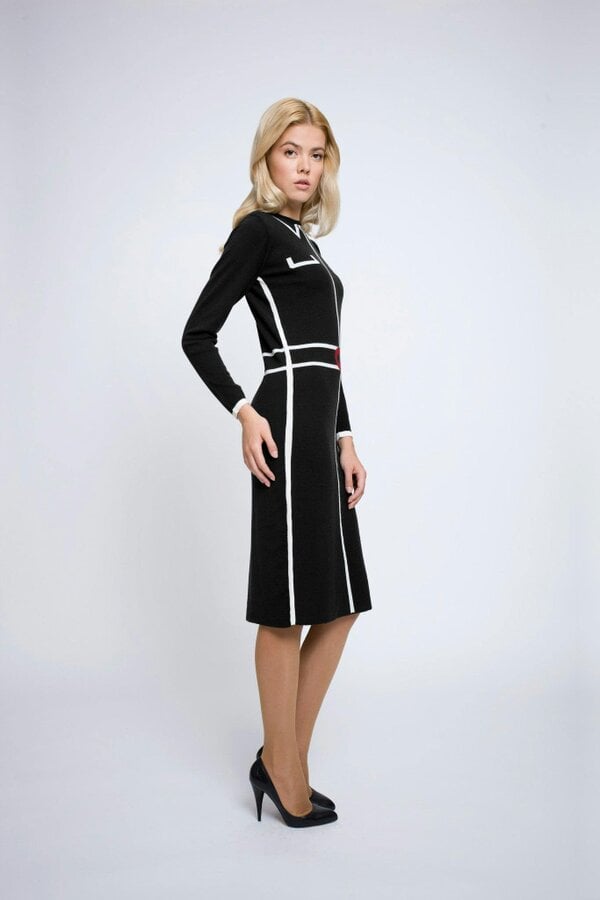 Claire merino wool knitted jacquard dress